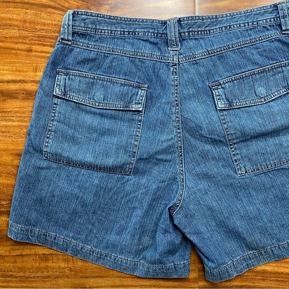 Vintage 1775 Women Medium Blue High Waist Relaxed 100% Cotton Jean Short Size 14 - Picture 7 of 16